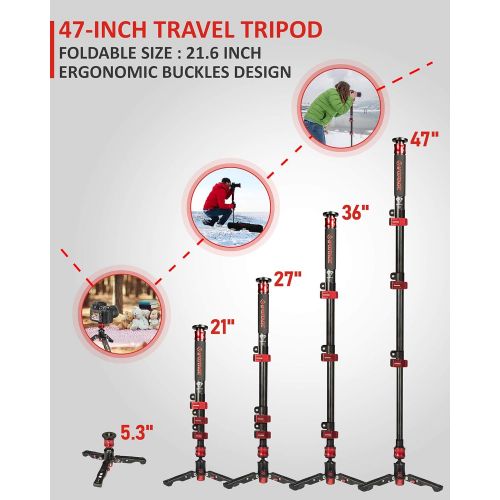  IFOOTAGE Video Monopod Professional 71 Aluminum Telescopic Monopods with Folding Three Feet Support Base Compatible for DSLR Camcorders