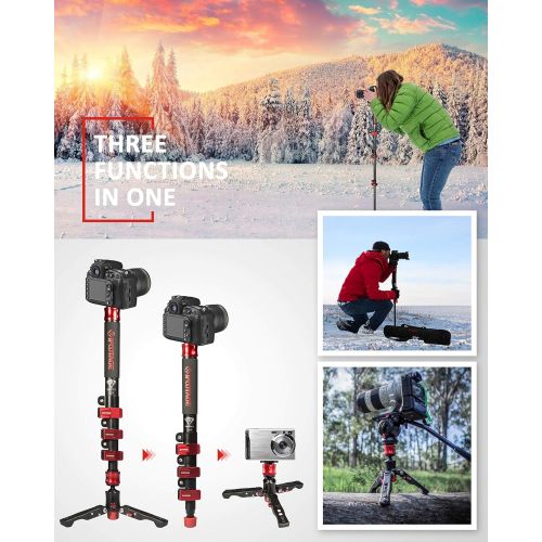  IFOOTAGE Video Monopod Professional 71 Aluminum Telescopic Monopods with Folding Three Feet Support Base Compatible for DSLR Camcorders