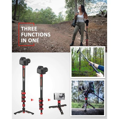  IFOOTAGE Video Monopod Professional 71 Aluminum Telescopic Monopods with Folding Three Feet Support Base Compatible for DSLR Camcorders