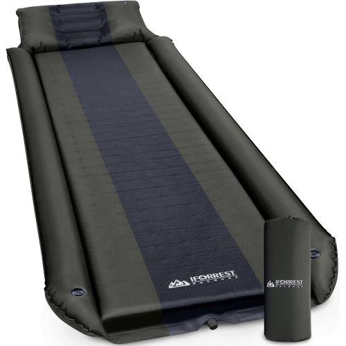  IFORREST Sleeping Pad w/ Inflatable Armrest & Pillow - Rollover Protection - Ultra-Comfortable Self-Inflating Camping Mattress (L/XL)