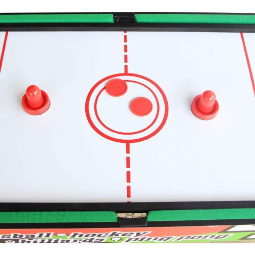  IFOYO Multi Function 4 in 1 Combo Game Table, Steady Pool Table, Hockey Table, Soccer Foosball Table, Table Tennis Table,, 31.5in / 48in