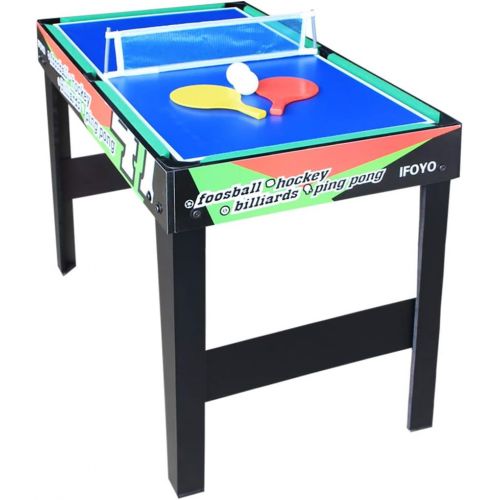  IFOYO Multi Function 4 in 1 Combo Game Table, Steady Pool Table, Hockey Table, Soccer Foosball Table, Table Tennis Table,, 31.5in / 48in