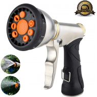 [아마존 핫딜]  [아마존핫딜]G-HOSE Hose Nozzle Garden Hose Nozzle Heavy Duty Metal Hose Spray Nozzle with 9 Adjustable Patterns Front Trigger Hose Sprayer Water Hose Nozzle for Cleaning, Watering Garden, Washing Car