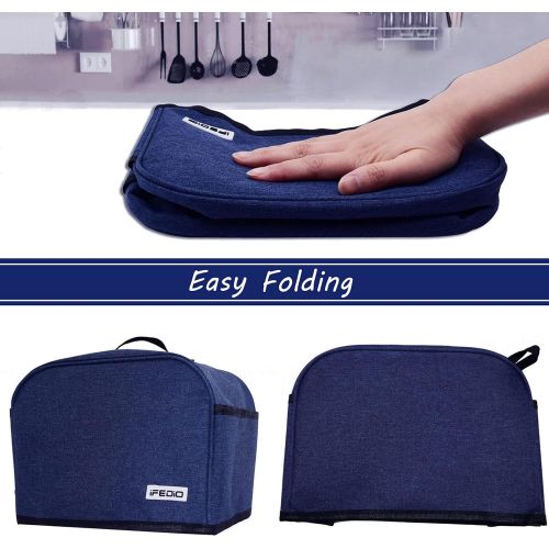  IFedio 2 Slice Toaster Cover,Small Appliance Toaster Cover with Pockets for Kitchen,Washable and Dust Protection,Blue