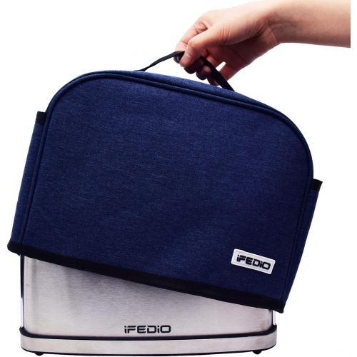  IFedio 2 Slice Toaster Cover,Small Appliance Toaster Cover with Pockets for Kitchen,Washable and Dust Protection,Blue