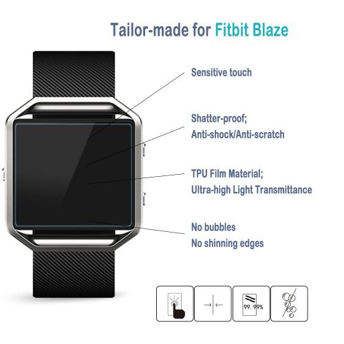  IFeeker iFeeker Ultra-HD-Displayschutzfolien fuer Fitbit Blaze Fitness-Armband / Fitness-Tracker / Smart-Armband / Smart Watch, 3 Stueck