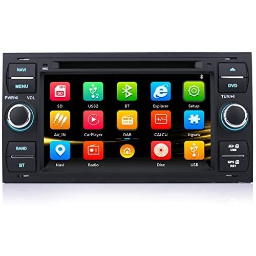  iFrego 7 Inch HD Car Radio DVD Player GPS Navigation RDS SD Bluetooth Touchscreen with SAT NAV GPS Navigation for Ford C Max/Galaxy/Connect/Kuga/Fiesta/S Max/Focus/Transit/Fusion/M