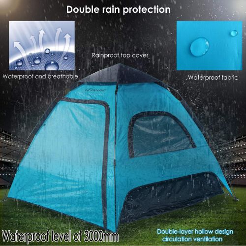  IFreme iFreme Lightweigh Portable Tent for Camping ，Double Layer Tent Instant Setup，4-Season Waterproof Camping Tent