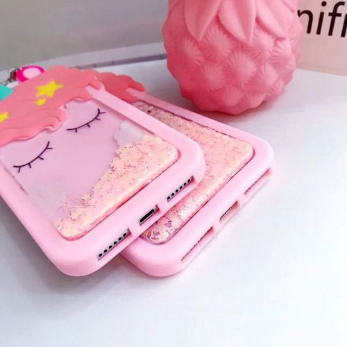  [아마존베스트]for iPod Touch 7(2019) Case,iFunny Cute 3D Cartoon Animal Quicksand Unicorn Floating Glitter Stars Shockproof Soft Silicone Kawaii Case For iPod Touch 7(2019)/iPod Touch 5 6 (Quick