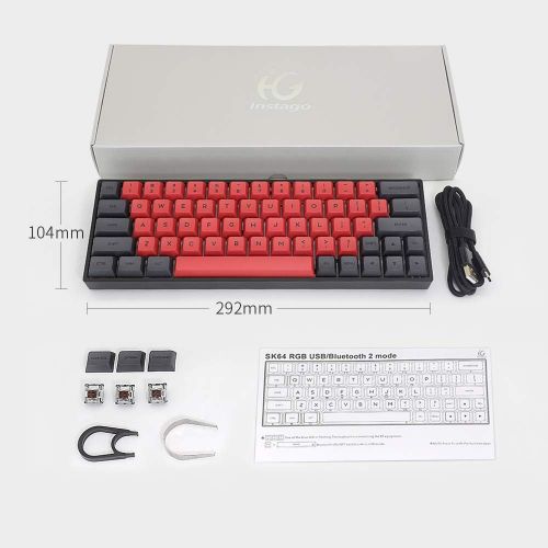  IG INSTAGO 60% Mechanical Keyboard, RGB LED Backlit Wired Gaming Keyboard, Ergonomic, for PC/Mac Gamer, Typist (PBT Keycaps)