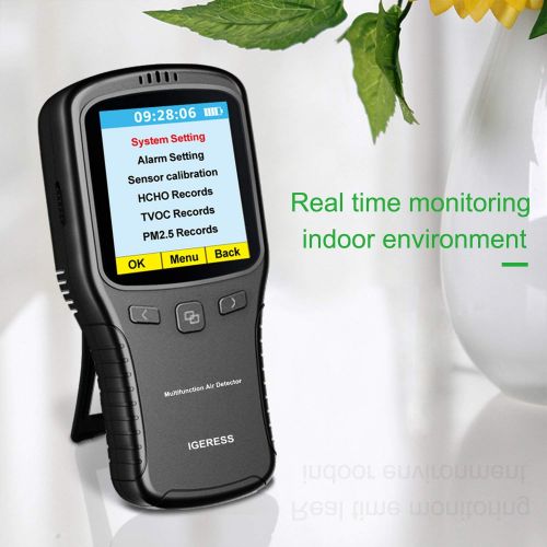  [아마존 핫딜]  [아마존핫딜]IGERESS Newest Improved Grey Air Quality Detector Meter Monitor of Color LCD Screen and Multifunction Operating System for The Indoor Formaldehyde(HCHO) TVOC PM2.5 PM10 Testing(Gre