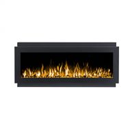 IGNIS INTU 50 Inch Black Recessed Electric Fireplace with Pebbles