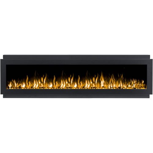  IGNIS INTU 72 Inch Black Recessed Electric Fireplace with Pebbles
