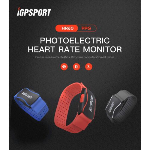  IGPSPORT iGPSPORT Wireless Heart Rate Monitor Sensor Armband HR60 Photoelectric with ANT+ and Bluetooth Support Bike Computer & Mobile App