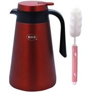 IGZOM Edelstahl Vakuum Isolierkanne/Kaffeekanne/Thermoskanne Fuer Familie, im Freien,1.6L Dunkelrot