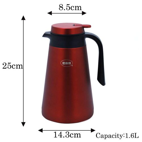  IGZOM Vakuum Edelstahl Isolierkanne-Kaffeekanne-Thermoskanne fuer Familie, im Freien,1.6L Dunkelgrau