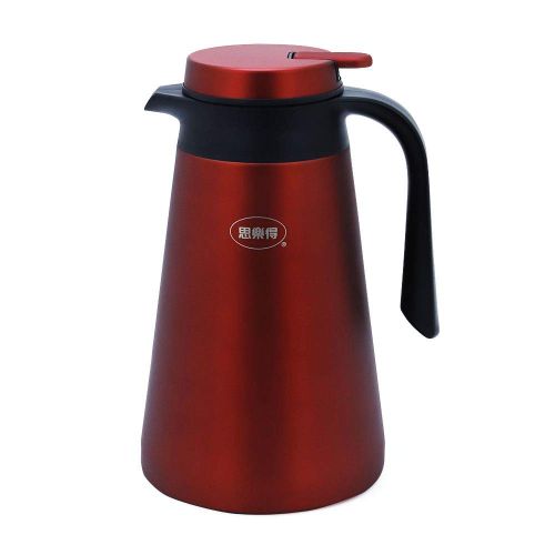  IGZOM Edelstahl Vakuum Isolierkanne/Kaffeekanne/Thermoskanne Fuer Familie, im Freien,1.6L Dunkelrot