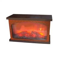 IH CASADECOR Plastic Brick Fireplace with USB Led Logs On Fire (Brown) Figurine, Multi