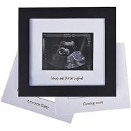 IHEIPYE Baby Sonogram Photo Frame - 1st Ultrasound Picture Frame - Idea Gift for Expecting Parents,Baby Shower, Gender Reveal Party,Baby Nursery Decor (Gold Text, Black)