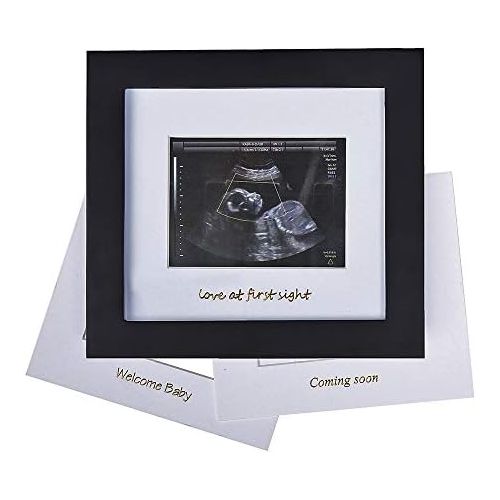  IHEIPYE Baby Sonogram Photo Frame - 1st Ultrasound Picture Frame - Idea Gift for Expecting Parents,Baby Shower, Gender Reveal Party,Baby Nursery Decor (Gold Text, Black)