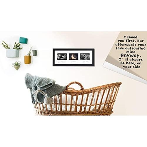  IHEIPYE Triple Sonogram Pregnancy Frame  Baby Ultrasound Picture Frame with Story for Expecting Parents, Baby Shower Frame, Baby Grow Through All Three Trimesters Frame, Nursery D