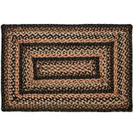 IHF Home Decor Braided Rug Black Forest Jute Country Primitive IHF