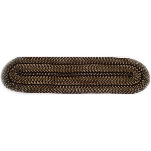  IHF Home Decor Braided Rug 13 x 48 Inch Oval Table Runner Checkerberry Design Jute Fiber