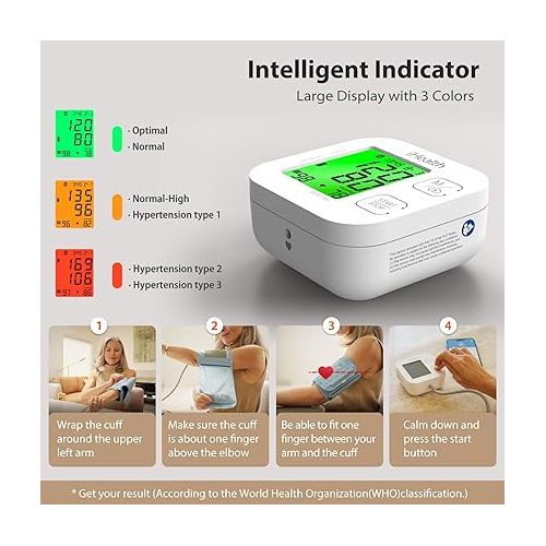 아이헬스 iHealth Track Smart Upper Arm Blood Pressure Monitor with Wide Range Cuff That fits Standard to Large Adult Arms, Bluetooth Compatible for iOS & Android Devices