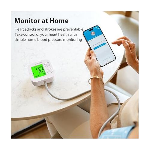 아이헬스 iHealth Track Smart Upper Arm Blood Pressure Monitor with Wide Range Cuff That fits Standard to Large Adult Arms, Bluetooth Compatible for iOS & Android Devices