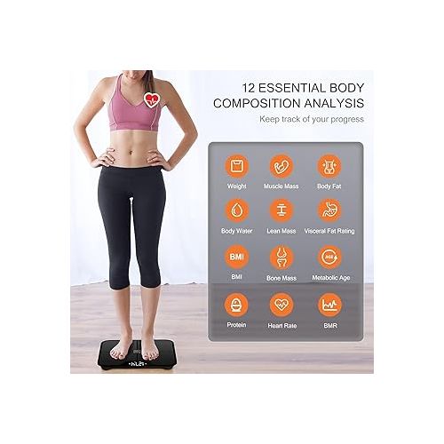 아이헬스 iHealth Nexus PRO Digital Bathroom Scale for Body Weight and Composition Health Analyzer with Smart Bluetooth APP to Monitor Body Fat, BMI, Muscle Mass, and More, Weighing Up to 400 lbs - Black