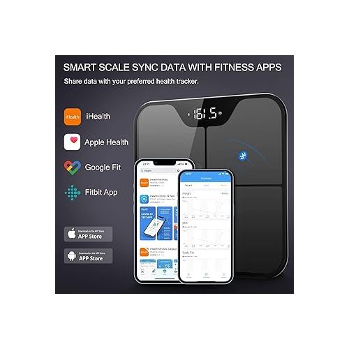 아이헬스 iHealth Nexus PRO Digital Bathroom Scale for Body Weight and Composition Health Analyzer with Smart Bluetooth APP to Monitor Body Fat, BMI, Muscle Mass, and More, Weighing Up to 400 lbs - Black