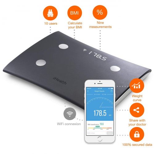 아이헬스 iHealth Vista Wireless Body Analysis Scale for Apple and Android (Renewed)