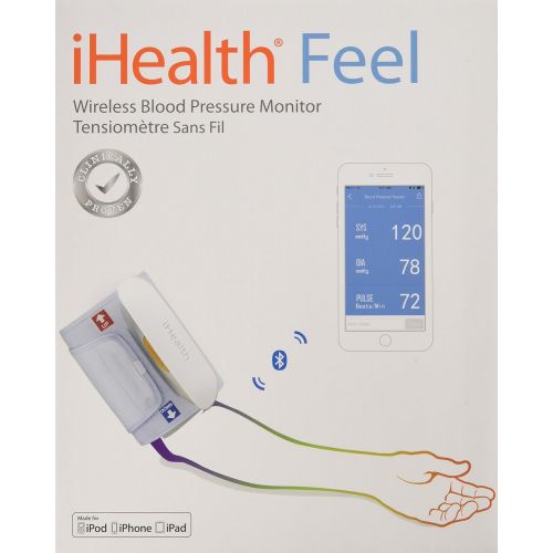 아이헬스 IHealth iHealth Feel Wireless Bluetooth Blood Pressure Monitor-MFi Certified,FSA-Eligible Upper Arm Blood Pressure Cuff, BP monitor for iOS & Android(Standard Cuff),Mobile Heart Monitor Bl