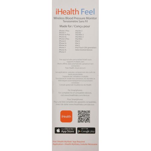 아이헬스 iHealth Feel Wireless Blood Pressure Monitor for Apple and Android with Extra Large Cuff