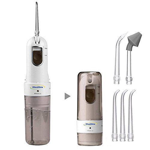  IHealthia iHealthia Power Dental Water Flosser, Collapsible Oral Irrigator, Cordless, Portable, Handheld...