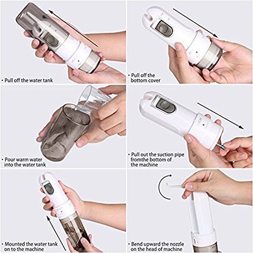  IHealthia iHealthia Power Dental Water Flosser, Collapsible Oral Irrigator, Cordless, Portable, Handheld...