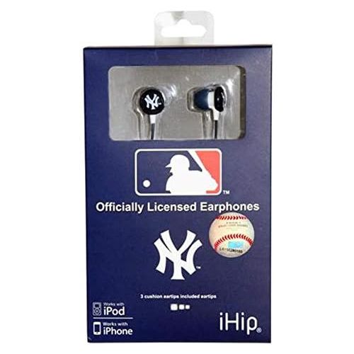  iHip MLF10169NYY MLB New York Yankees Printed Ear Buds, Blue/White