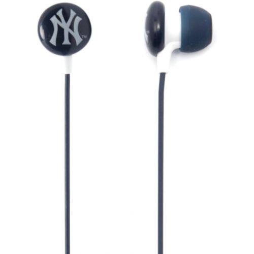  iHip MLF10169NYY MLB New York Yankees Printed Ear Buds, Blue/White