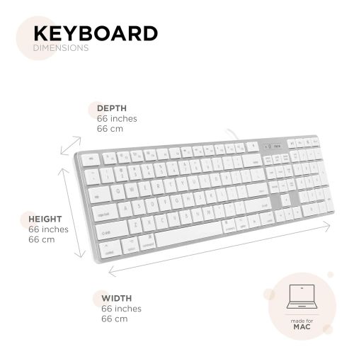  IHome iHome Full Size Mac Keyboard - Apple IOS Mac iMac Windows Desktop PC Laptop - Wired