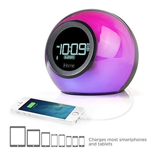  [아마존베스트]IHome iHome IBT29 Bluetooth Color-Changing Dual Alarm Clock Radio with Speakerphone