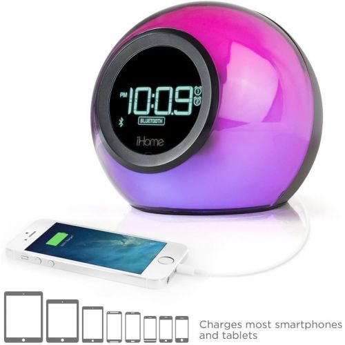  [아마존베스트]IHome iHome IBT29 Bluetooth Color-Changing Dual Alarm Clock Radio with Speakerphone