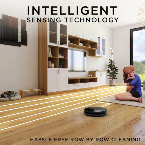  iHome AutoVac Eclipse, Robot Vacuum and Mop Combo- Robotic Vacuum Cleaner, Robot Mop Enabled, Wi-Fi Connected Mapping Technology, Automatic Self Charging, Ideal for Pet Hair, Carpe