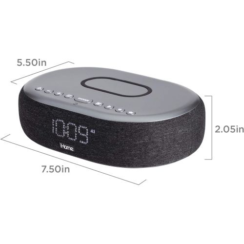  [아마존베스트]iHome TIMEBOOST Qi-Certified Wireless Charging Alarm Clock with Bluetooth Speaker, Auto-Dimming, Snooze, Battery Backup and USB Charging (Model iBTW41BG)