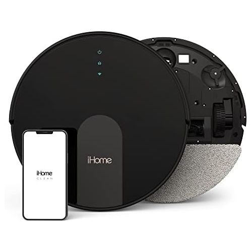  iHome AutoVac Eclipse G 2-in-1 Robot Vacuum and Mop with Homemap Navigation, Ultra Strong Suction Power, Wi-Fi/App Connectivity…