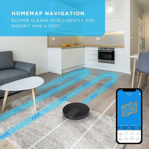  iHome AutoVac Eclipse G 2-in-1 Robot Vacuum and Mop with Homemap Navigation, Ultra Strong Suction Power, Wi-Fi/App Connectivity…