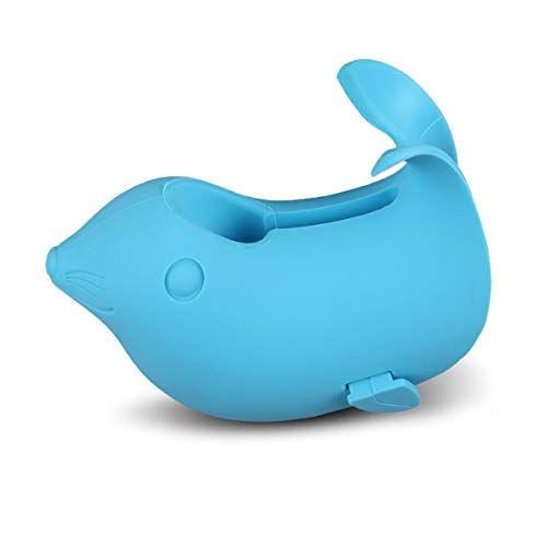  [아마존베스트]IHomeGarden Bath Spout Cover - Tub Faucet Cover Baby - Bathtub Faucet Cover for Kids - Kids Bathroom Accessories Tub Faucet Protector for Baby - Soft Silicone Spout Cover Blue Sea Lions