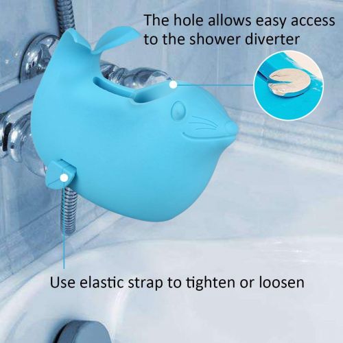  [아마존베스트]IHomeGarden Bath Spout Cover - Tub Faucet Cover Baby - Bathtub Faucet Cover for Kids - Kids Bathroom Accessories Tub Faucet Protector for Baby - Soft Silicone Spout Cover Blue Sea Lions