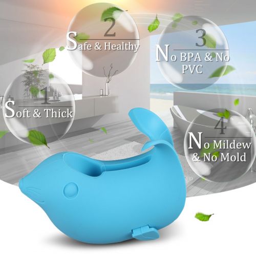  [아마존베스트]IHomeGarden Bath Spout Cover - Tub Faucet Cover Baby - Bathtub Faucet Cover for Kids - Kids Bathroom Accessories Tub Faucet Protector for Baby - Soft Silicone Spout Cover Blue Sea Lions