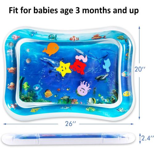  iHomeGarden Tummy Time Water Mat Infant Toy Inflatable Baby Water Mat for 3 6 9 Months Toddlers, Water Play Mat Tummy Time Mat Early Development Activity Centers for Newborn