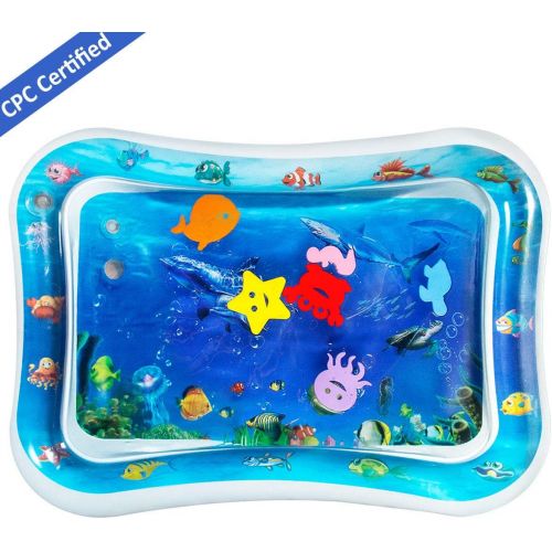  iHomeGarden Tummy Time Water Mat Infant Toy Inflatable Baby Water Mat for 3 6 9 Months Toddlers, Water Play Mat Tummy Time Mat Early Development Activity Centers for Newborn